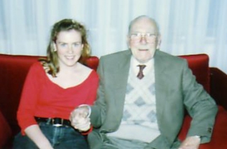 Fiona Shine and her grandfather Phonse Tobin, 1989