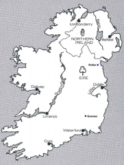 Map of Ireland showing O'Dowd and Mannix towns