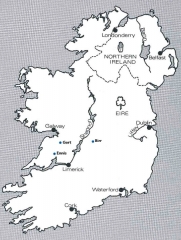 Map of Ireland showing Tobin & Halloran towns